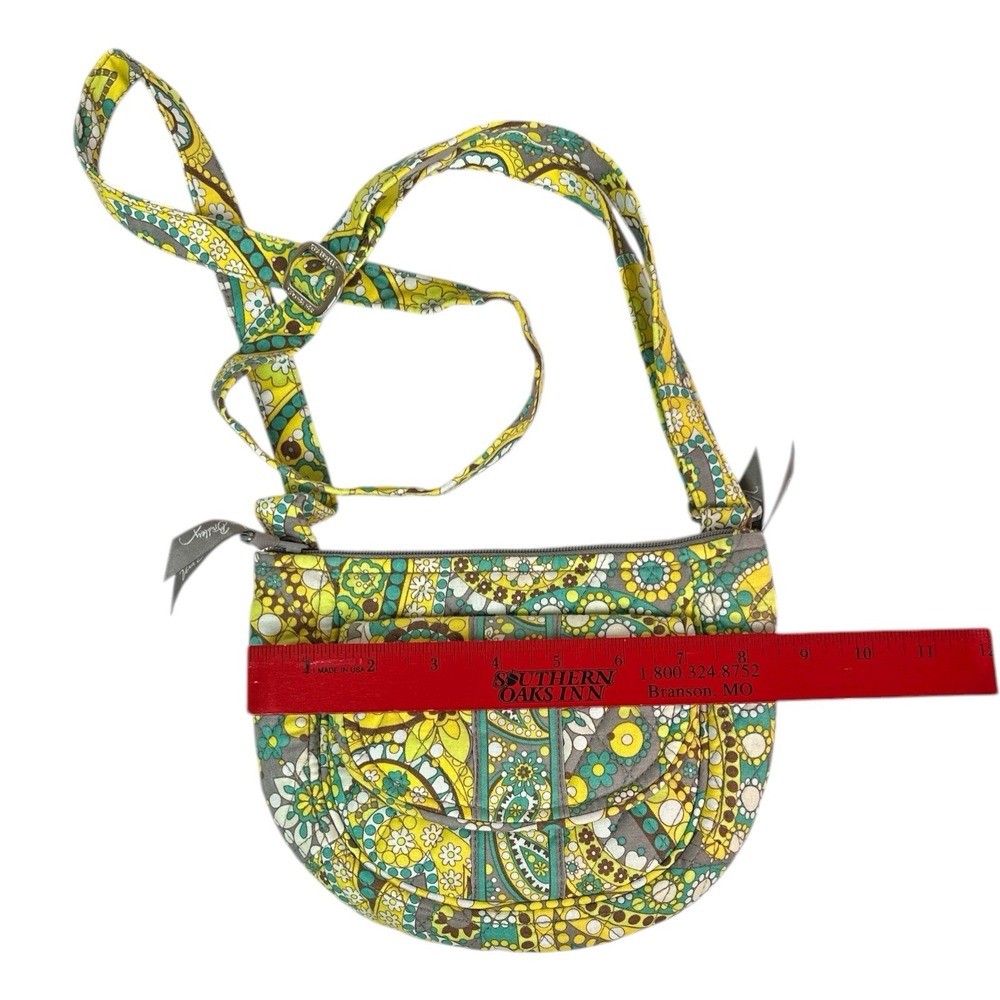 Vera Bradley Lizzy Crossbody Bag Purse Lemon Parfait Retired Paisley Floral - Picture 6 of 12
